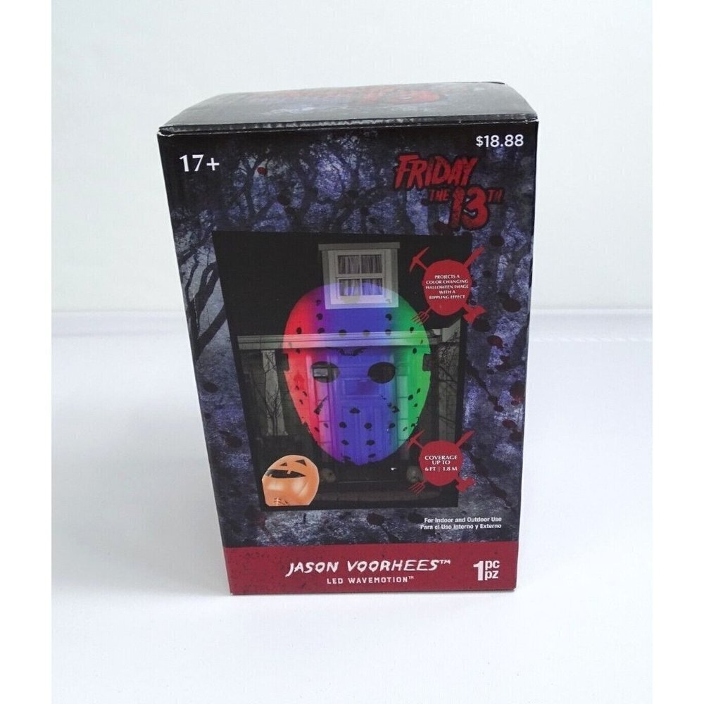 Jason Voorhees Mask‎ Friday 13th LED Wave Motion Projector Halloween Gemmy Light